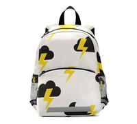 RPLIFE Toddler Girl Backpack with Leash, Clouds Lightning White Kids School Bag Mini Travel Backpack 3-6 Years, Medium