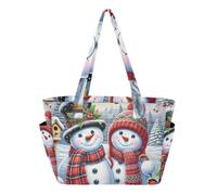 RPLIFE Tote Bag for Women, Winter Christmas Snowman Handbag, Bags for Work