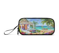 RPLIFE Tropical Beach Paradise Blue Pencil Pouch, Zip it Pencil Pouch, Funny Pencil Case