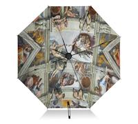 RPLIFE Umbrella, Lightweight Durable Automatic Open/close Umbrella for Women, Travel Umbrellas for Rain, Wind and Sun, Michelangelo Paint Ceiling Sistine Chapel