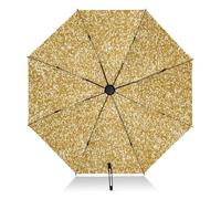 RPLIFE Umbrellas for Rain, Collapsible Umbrella Compact Travel Windproof, Ideal for Car, Purse, Men and Women, Gold Glitter