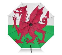 RPLIFE Umbrellas for Rain, Windproof Folding Umbrella Compact, Ideal for Car, Purse, Men and Women, Wales Flag