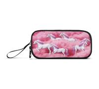 RPLIFE Unicorns Cloud Pink Basic Pencil Bag, Huge Pencil Case, Fabric Pencil Case