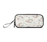 RPLIFE Unicorns Rainbow Manes Tails Pencil Case, Large Pencil Case Big Capacity Pencil Bag, Canvas Pencil Pouch