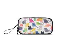 RPLIFE Various Koi Fishes Dark Pencil Pounch, Big Pencil Cases, School Supplies for College Students, Watercolor Cat with Many Cats, one size, Artistic Style