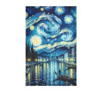 RPLIFE Venice Starry Night Oil Painting by Van Gogh Tea Towels for Baking, 28x18 Inch Hand Towel Bulk, Farmhouse Kitchen Hand Towels