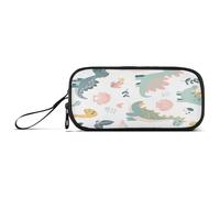 RPLIFE Vibrant Art London's Pen and Pencil Pouch, Zip Pencil Case, Pencil Case for School, Cute Pastel Dinosaurs, one size, Artistic Style