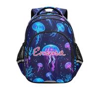 RPLIFE Vibrant Jellyfish Backpack for Kids Custom Name Boys Elementary School Backpack Ages 6-12, Vibrant Jellyfish, 17 Inch, Traditional Backpacks