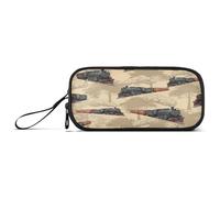 RPLIFE Vintage Steam Locomotives Pencil Box, Large Pencil Cases, Pencil Case Girls