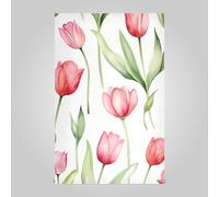 RPLIFE Watercolor Pink Tulips on a White Hand Drying Towels Kitchen, 28x18 Inch Kitchen Towels Bulk, Farm House Kitchen Towels