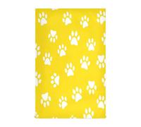 RPLIFE White Dog Paw Prints Bright Yellow Tea Towls, 28x18 Inch Bulk Spring Dish Towels, Set of 4