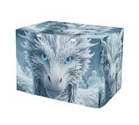 RPLIFE White Dragon Dog Crate Cover (S-XL) Washable Pet Crate Cover with Roll-up Sides, Reduces Barking, Small