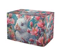 RPLIFE White Rabbit Pink Flowers Dog Crate Covers Breathable, S-XL Windproof Cage Cover for Puppies Training, X-Large