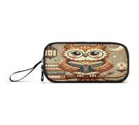 RPLIFE Wise Owl Brown Pencil and Pen Pouch, Canvas Pencil Case, Pencil Pouch for Girls