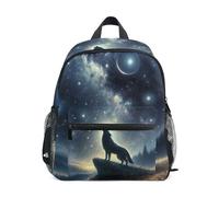 RPLIFE Wolf Howling Lightning Sky Backpack for Toddler Boys Girls Kids Backpacks with Name Tag Mini, 3-8 Years, Wolf Howling Lightning Sky, S, Cute Backpacks