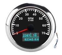 RPM Tachometer Gauge 3 in Multifunctional Marine Accessory for Automobile Boats with Clear Readability in Darkness Low Power Consumption Life High and High Definition 32V DC (Black Dial)