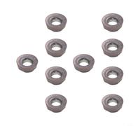 RPMT08T2M0E-JS Carbide Turning Insert for CNC Lathe Machining, 10-Piece Pack, P/M/K-Grade Compatible, High-Wear-Resistance, Chip-Breaking Geometry for Steel, Stainless Steel & Cast Iron