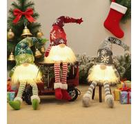 Rppiup 3 Pcs Light Up Christmas Gnomes, Handmade Plush Christmas Gonks with Light, Glowing Swedish Gnomes for Christmas Decorations