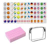 Rppiup 65 Blocks Mahjong Tiles, Seaside Escape Game Blocks Mahjong Set, Mini Flag and Balls Pattern Mahjong Game, Seaside Escape Board Games, Family Celebrations Party Gift for Kids and Adults
