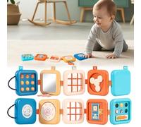 Rppiup Busy Board,Montessori Toys for Birthday Gifts,8 in1 Toys Travel Activities Busy Cube,My First Montessori Busy Board