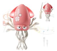 Rppiup Dancing Octopus Toy, Funny Electric Dancing Squid Toy with 7-Color Lights & Music, Smart Obstacle Avoidance Dancing Squid Baby Crawling Toys, Rechargeable Squid Gift for Stress Relief (Pink)