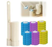 Rppiup Disposable Toilet Brush with 36 Refills Cleaning Heads, Wall Mounted toilet Brush Disposable, 3 Color Bowl Buddy Toilet Brush, Toilet Brushes & Holders for Deep Cleaning No Cross-Contamination