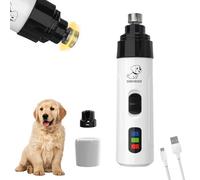 Rppiup Dog Nail Grinders, Silent Dog Claw Grinder, Electric Pet Nail Grinder, Professional 2-Speed Rechargeable Quiet Dog Claw Grinder, Silent Groom Pro Dog Nails for Small to Large Pet (White)
