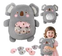 Rppiup Plush Pillow, Cute Snack Pillow, Stuffed Animal Toys with 6 Removable Baby, Soft & Huggable Plushie Toy, Hug a Lumps Gifts for Kids and Adults (Koala)