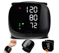 Rppiup Wrist Blood Pressure Monitors, Arm Blood Pressure Monitors with Led Touch Screen, Portable Blood Pressure Machine with Touch Screen, Automatic Voice, Rechargeable and Adjustable Cuff