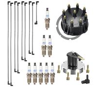 RPS Tune up kit for Mercruiser 5.0, 5.7, 7.4, 8.2 V8 Engines with Thunderbolt Ignition. Includes Spark Plug Wires, Distributor Cap/Rotor, and 8 MR43T Spark Plugs