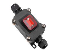 RPTCOTU Inline Cord Switch Waterproof Switch,Outdoor Start Stop Switch in-line Jumper Switch DPST DC 25A 12V Red Rocker Button Switch Waterproof Box Switch Two-Side Entry Line, for Light,Motor(DC HS).