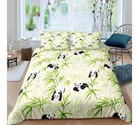 Rptidmv Single Duvet Cover Set Giant panda Reversible Bedding Sets with Zipper for Children, Soft Hypoallergenic Microfiber Quilt Cover 61"x 86.6" + 2 Pillowcases 19.7"x 29.5"