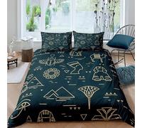 Rptidmv Super King Duvet Cover Set Egyptian elements Bedding Sets for Teens Adults with Zipper Closure, soft Hypoallergenic Microfibre Quilt Cover 102.3"x 86.6" + 2 Pillowcases 19.7"x 29.5"