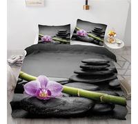 Rptidmv Super King Duvet Cover Set Zen Bedding Sets for Teens Adults with Zipper Closure, soft Hypoallergenic Microfibre Quilt Cover 102.3"x 86.6" + 2 Pillowcases 19.7"x 29.5"