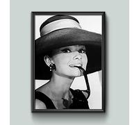 RPW Roystone Print Works Black and White Audrey Hepburn Poster Wall Art Prints Movie Stars Home Decoration A5 A4 A3 (A4 Framed - Black Frame)