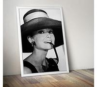 RPW Roystone Print Works Black and White Audrey Hepburn Poster Wall Art Prints Movie Stars Home Decoration A5 A4 A3 (A4 Framed - White Frame)