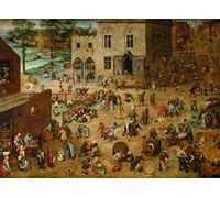 RPW Roystone Print Works Pieter Bruegel The Elder 'Children's Games', 1560, Netherlands, Flemish, Reproduction 250gsm Gloss A4 & A3 Vintage Classic Art Poster