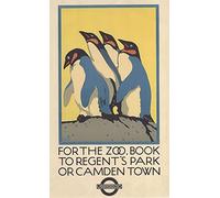 RPW Roystone Print Works Travel Poster Advert 1920's For the Zoo Penguin's Regents Park Camden Town London Zoo A4 & A3 (A4 Framed - White Frame)