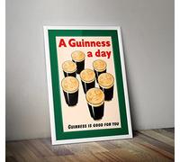 RPW Roystone Print Works Vintage A Good Day For A Guinness Drink Alcohol Poster Wall Art Print A4 & A3 (A3)