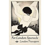 RPW Roystone Print Works Vintage London Transport 'The Spectacle', by Francis Ernest Jackson (1872-1945), Reproduction Art Deco English Travel Poster (A5 147 x 210mm)