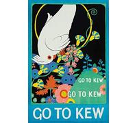RPW Roystone Print Works Vintage London Travel Poster GO to KEW Gardens, 1915. 250gsm Gloss Art Card Reproduction Poster (A2 420 x 594mm)