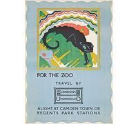 RPW Roystone Print Works Vintage London Underground 'for The Zoo', 1922, Reproduction Classic Art Deco English Travel Poste (A4 Framed - Black Frame)