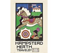 RPW Roystone Print Works Vintage London Underground 'Hampstead Heath', 1922, Reproduction Classic Art Deco English Travel Poster (A3)
