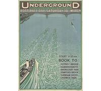 RPW Roystone Print Works Vintage London Underground 'The Boat Race', 1913, Reproduction Classic English Travel Poster (A4)