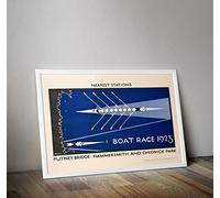 RPW Roystone Print Works Vintage London Underground 'The Boat Race', 1923, Reproduction Art Deco English Travel Poster (A4)