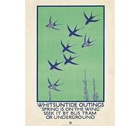 RPW Roystone Print Works Vintage London Underground 'Whitsuntide Outings', England, 1921, Reproduction Vintage Art Deco Travel Poster (A3)