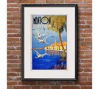 RPW Vintage France menton Cote D'Azur Travel Poster A3 / A4 Wall Art Digital print (A3)