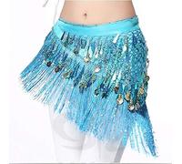 RPXHZLKTM Coin Belt Belly Coin Belt Belt Women Belly Dance Costumes Accessories Sequin Tassel Hip Scarf Belly Dance Belt Hip Scarf Bellydance(Turquoise with Sequi)