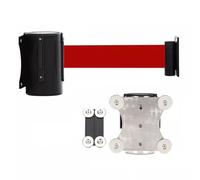 RPXHZLKTM Wall Mounted Rope Barrier Magnetic Retractable Wall Barrier-2/3/5/10M Red Safety Belt in Sturdy Black Casing for Crowd Control Queue Barrier Line Divider(300CM/9.8FT)