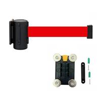 RPXHZLKTM Wall Mounted Rope Barrier Magnetic Wall Mount Retractable Belt Barrier 2/3/5M Red Belt Multi-Directional Switching Temporary Crowd Control Tool for Safety Queue Solution(5M/16.4FT)